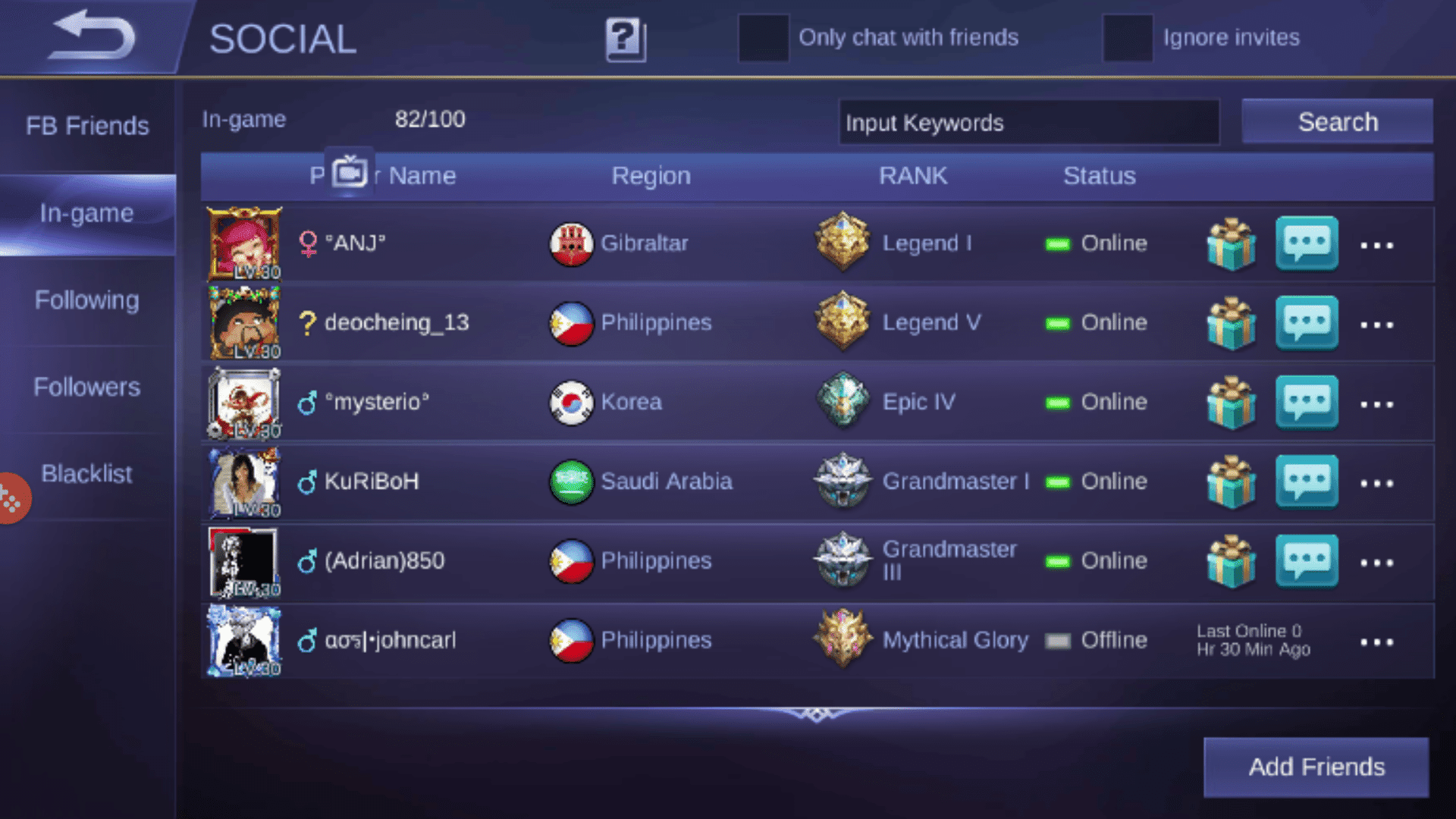 How to Block and Unblock friends in Mobile Legends?